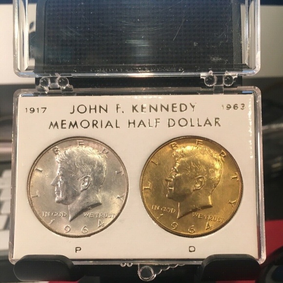 US MINT Other - 2 [Two] 1964 Kennedy Half Dollars In Snap Pack Beautiful Silver And Golden Tones